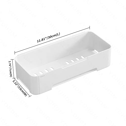 YOHOM Adhesive Shower Caddy Shelf For Bathroom Wall Plastic Shampoo Holder For Shower Storage Organizer Caddy Basket White