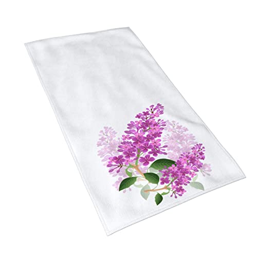 Mount Hour Beautiful Lavender Flower Violet Purple Pink Hand Towels Pink Floral Face Towel Soft Guest Towel Portable Kitchen Tea Dish Towels Washcloths Bathroom Decor Housewarming Gifts 15.7" X 27.5"