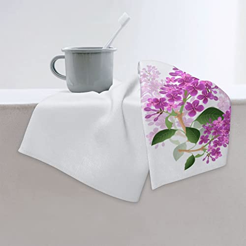 Mount Hour Beautiful Lavender Flower Violet Purple Pink Hand Towels Pink Floral Face Towel Soft Guest Towel Portable Kitchen Tea Dish Towels Washcloths Bathroom Decor Housewarming Gifts 15.7" X 27.5"