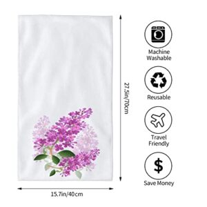 Mount Hour Beautiful Lavender Flower Violet Purple Pink Hand Towels Pink Floral Face Towel Soft Guest Towel Portable Kitchen Tea Dish Towels Washcloths Bathroom Decor Housewarming Gifts 15.7" X 27.5"