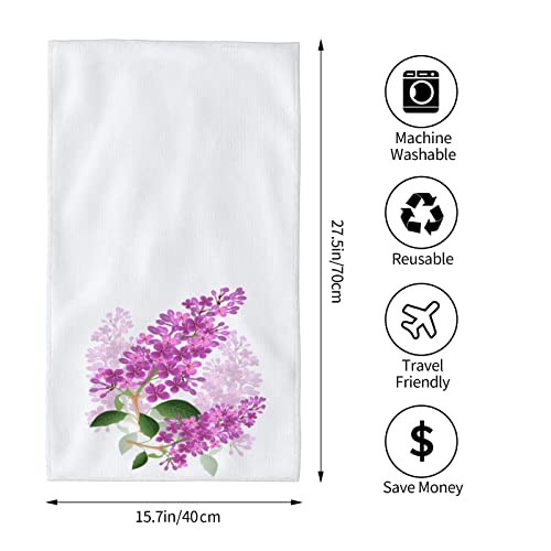 Mount Hour Beautiful Lavender Flower Violet Purple Pink Hand Towels Pink Floral Face Towel Soft Guest Towel Portable Kitchen Tea Dish Towels Washcloths Bathroom Decor Housewarming Gifts 15.7" X 27.5"