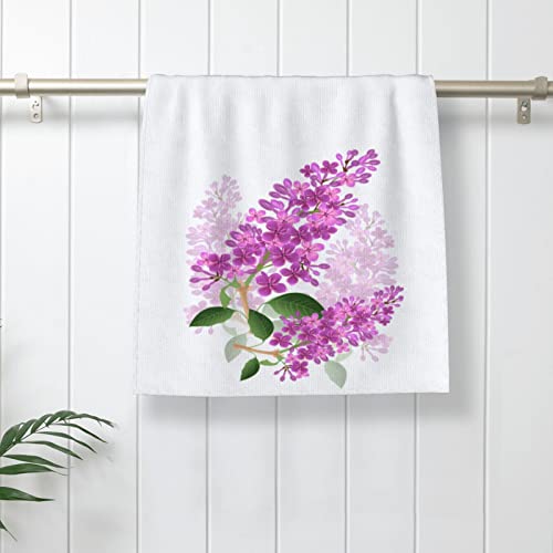 Mount Hour Beautiful Lavender Flower Violet Purple Pink Hand Towels Pink Floral Face Towel Soft Guest Towel Portable Kitchen Tea Dish Towels Washcloths Bathroom Decor Housewarming Gifts 15.7" X 27.5"