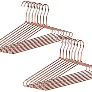 Quality 17" Rose Gold Sturdy Metal Hanger 30 Pack, Copper Clothes Hangers, Heavy Duty Coat Hangers, Standard Suit Hangers for Jacket, Shirt, Dress (30)