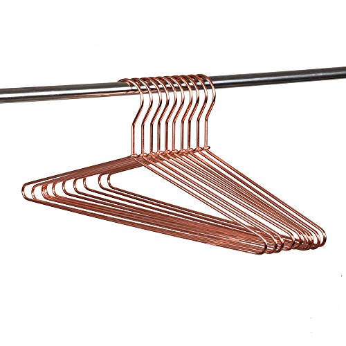 Quality 17" Rose Gold Sturdy Metal Hanger 30 Pack, Copper Clothes Hangers, Heavy Duty Coat Hangers, Standard Suit Hangers for Jacket, Shirt, Dress (30)