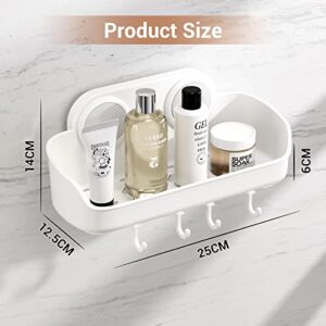 LUXEAR Shower Caddy Suction Cup NO-Drilling Removable Bathroom Shower Shelf Powerful Shower Organizer Max Hold 22lbs Caddy Basket Waterproof & Oilproof Wall Mounted Storage Rack for Bathroom&Kitchen 