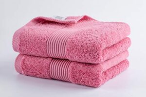 babiclean 16x30 premium quality ultra soft and highly absorbent heavey pure pink hand towel durable for bathroom, hotel, spa, salon and gym set of 2