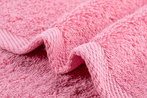 Babiclean 16x30 Premium Quality Ultra Soft and Highly Absorbent heavey Pure Pink Hand Towel Durable for Bathroom, Hotel, Spa, Salon and Gym Set of 2