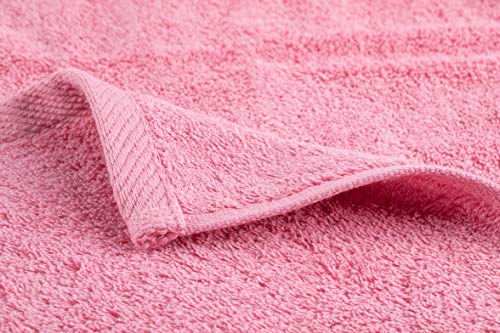 Babiclean 16x30 Premium Quality Ultra Soft and Highly Absorbent heavey Pure Pink Hand Towel Durable for Bathroom, Hotel, Spa, Salon and Gym Set of 2