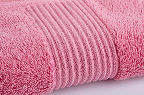 Babiclean 16x30 Premium Quality Ultra Soft and Highly Absorbent heavey Pure Pink Hand Towel Durable for Bathroom, Hotel, Spa, Salon and Gym Set of 2