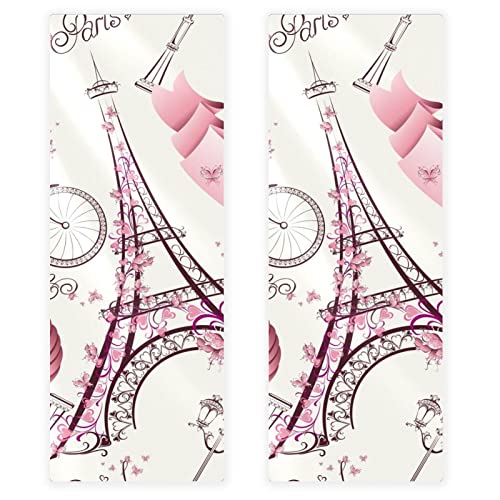 VBFOFBV Hand Towels Soft Hand Towel for Bathroom Kitchen Yoga Gym Decorative Towels, Set of 2, Paris Pink Eiffel Tower