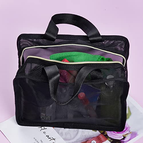 Sucrain Gym Shower Bag, Mesh Shower Caddy Tote, Portable Toiletry Quick-Dry Hanging Basket Organizer(Medium)