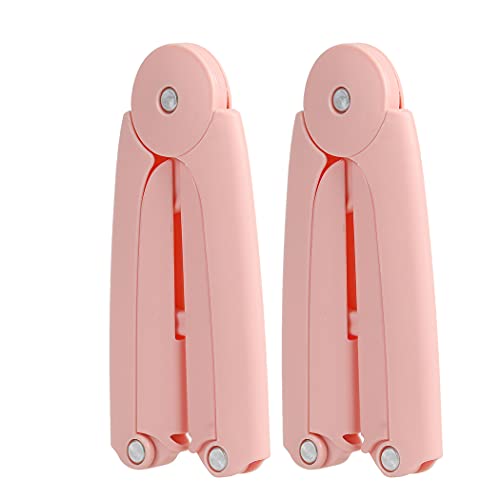 Travel Hangers Foldable - Portable Hangers, Multi-Functional & Mini Hanger for Women Travel - 2 Pack of Drying Cloth Hangers (Pink)