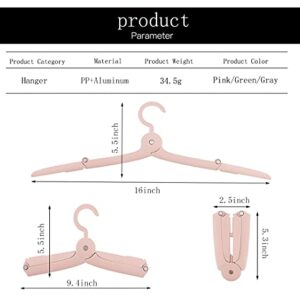 Travel Hangers Foldable - Portable Hangers, Multi-Functional & Mini Hanger for Women Travel - 2 Pack of Drying Cloth Hangers (Pink)