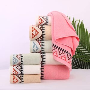 Pidada Hand Towels Set of 2 Indian Geometric Pattern 100% Cotton Soft Decorative Towel for Bathroom 13.4 x 29.5 Inch (Brown)