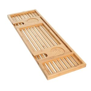 SDGH Wooden Bath Tray Bathroom Shelves Apply for Pad/Book/Tablet Home Bathrooms Accessories