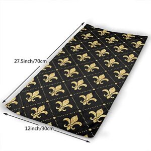 fenrris65 Soft Hand Towels, Black-Fleur-De-Lis Highly Absorbent Quick-Dry Towels Multipurpose for Bathroom, Hotel(12'' X 27.5'')