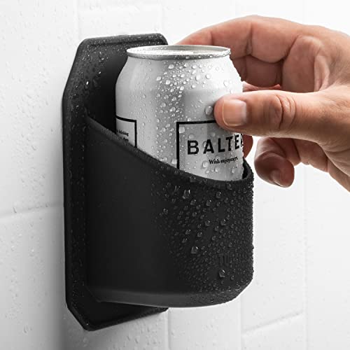 Tooletries - Shower Drink Holder - 100% Silicone Can Holder for Beer or Soda - Bathroom Accessory - Silicone-Grip Technology, No Adhesive Needed - in Partnership with 30 Watt - Charcoal