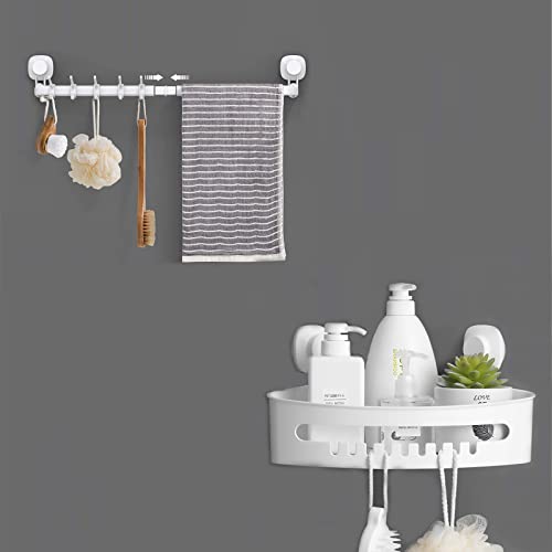 LUXEAR Suction Cup Towel Bar and Suction Cup Corner Shower Caddy