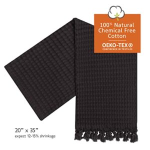 GILDEN TREE Decorative Waffle Hand Towels for Bathroom, Quick Drying Fingertip Towel, 2 Pack, Modern Style (Faded Black)