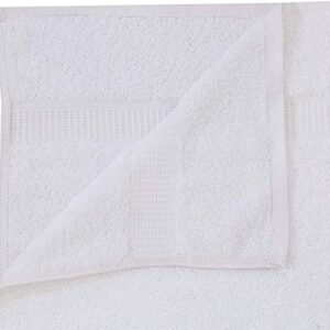 GOLD TEXTILES Premium Quality Hand Towels ( 12 Pack,White,16 x 27 Inches) - Luxury Salon Towels- Multipurpose Use for Bath, Hand, Face, Gym and Spa -Soft, Thick & Highly Absorbent (12, White)