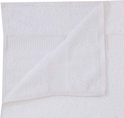 GOLD TEXTILES Premium Quality Hand Towels ( 12 Pack,White,16 x 27 Inches) - Luxury Salon Towels- Multipurpose Use for Bath, Hand, Face, Gym and Spa -Soft, Thick & Highly Absorbent (12, White)