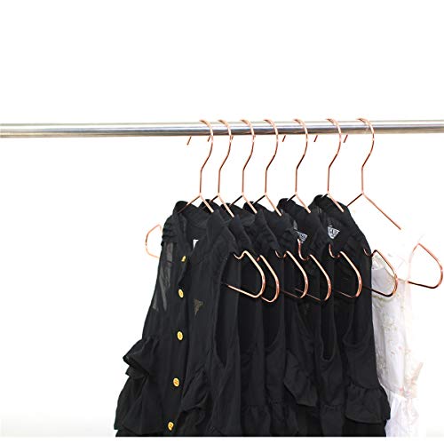 Koobay 12.6" Rose Gold Copper Kids Baby Hangers 10Pcs, Strong Metal Children Clothes Hangers for Closet, Space Saving Children Hanger for Toddler Coats Pants