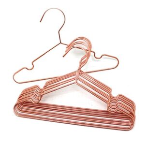 koobay 12.6" rose gold copper kids baby hangers 10pcs, strong metal children clothes hangers for closet, space saving children hanger for toddler coats pants