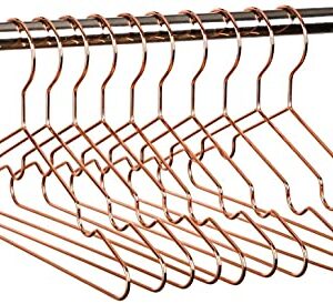 Koobay 12.6" Rose Gold Copper Kids Baby Hangers 10Pcs, Strong Metal Children Clothes Hangers for Closet, Space Saving Children Hanger for Toddler Coats Pants