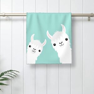 two llama hand towels cartoon cute llama alpaca towel multipurpose soft highly absorbent towels hand towels for bathroom hand face gym and spa