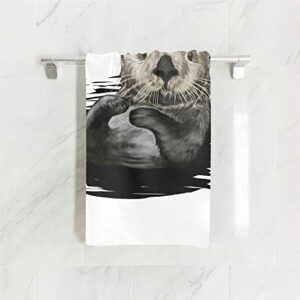 Auskid Sea Otter Hand Towel Ultra Soft Bathroom Towel for Face Gym Spa