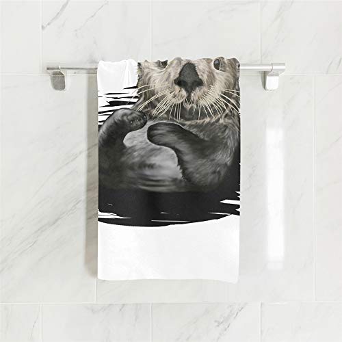 Auskid Sea Otter Hand Towel Ultra Soft Bathroom Towel for Face Gym Spa