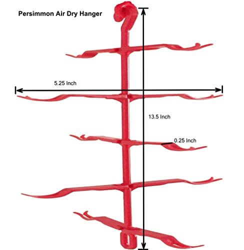 GWU ESSENTIAL Persimmon air Dry Hanger Hooks - 1 Pack - 5 Hangers -Can Hold 50 Fruits - Made in Japan