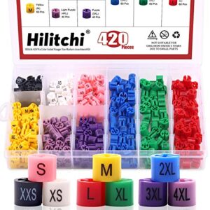 hilitchi hanger markers color coded garment clothing hanger size markers assortment kit (pack of 420)