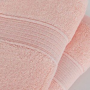 PiccoCasa Hand Towels 2-Pack 100% Cotton Ring Spun Highly Absorbent Soft Luxury Hotel & Spa Quality Hand Towel for Bathroom 13 x 29 Inches, Pink