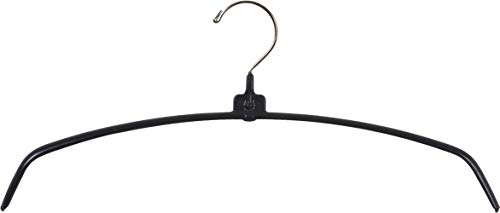 Black Rubberized Ultra-Thin Metal Hangers, Space Saving Arched Top Hangers with Vinyl Non-Slip Coating & Chrome Hook (Set of 25) by The Great American Hanger Company