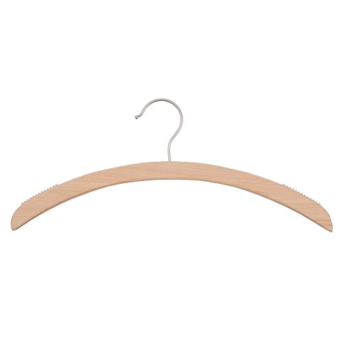 NAHANCO 40617HU Wooden Shirt Hangers, Home Use, Retro Series, Low Gloss Beech (Pack of 25)