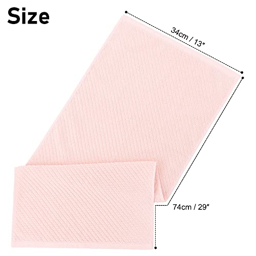 PiccoCasa Set of 2, Pink Ribbed Hand Towels for Bathroom 13 x 29 Inch 100% Cotton Soft Absorbent Soft Feeling Fast Drying Towels Hotel Spa Towel Face Towel