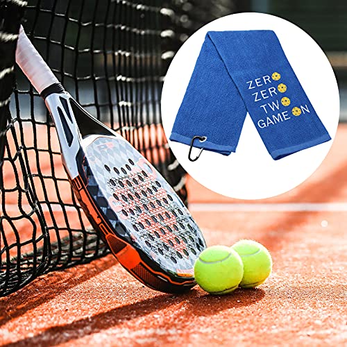 LEVLO Funny Pickleball Gifts Zero Zero Two Game On Sport Towles for Pickleball Lovers Embroidered Teem Hand Towel (Zero Zero Two Game On)