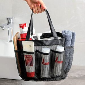 mesh shower bag - easily carry, organize bathroom toiletry essentials while taking a shower mesh shower caddy basket with 8 pockets, hanging portable shower tote bag toiletry accessories for bathroom