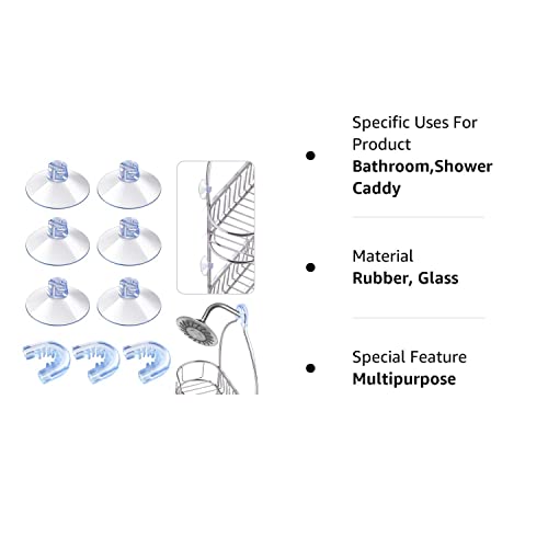 Tondiamo 6 Pieces Suction Cup Holder Bathroom Caddy Suction Cups Shower Caddie Suction Cup Multipurpose Shower Suction Cup 3 Pieces Rubber Rings Bathroom Decor and Replacement