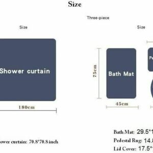 StarBlue-HGS 4PC Ocean Mermaid Waterproof Shower Curtain Set with Non-Slip Rugs, Toilet Lid Cover and Bath Mat Accessories with Hook Bathroom Decor