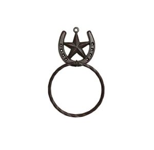 treasure gurus horseshoe and texas barn star bath towel ring western decor