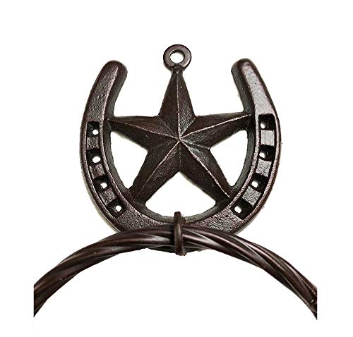 Treasure Gurus Horseshoe and Texas Barn Star Bath Towel Ring Western Decor