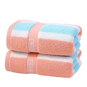 lruuidde hand towels for bathroom set of 2, 100% cotton bath hand towels, face towels, highly absorbent soft luxury hand towel decorative for bathroom,14 x 30 inch (pink)