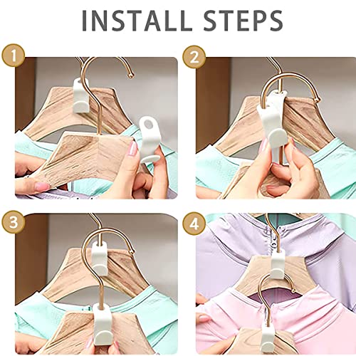 Ameolela 100PCS Clothes Hanger Connector Hooks, Cascading Clothes Hangers for Heavy Duty Space Saving Cascading Connection Hooks for Clothes Closet, White