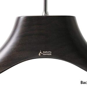 NAKATA HANGER: Made in Japan Wooden Men's Suit Hanger with a Felt bar Smoked Brown AUT-05SM(w:430)