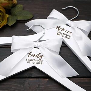 akubi personalized wedding hanger bridal shower gift custom bridesmaid groomsmen hanger wedding gift (white hanger)