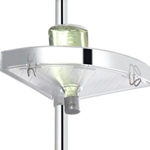 WENKO 22124100 Telescopic Shower Corner Element Premium, 10.8 x 27.6-102.4 x 7.9 inch, Shiny