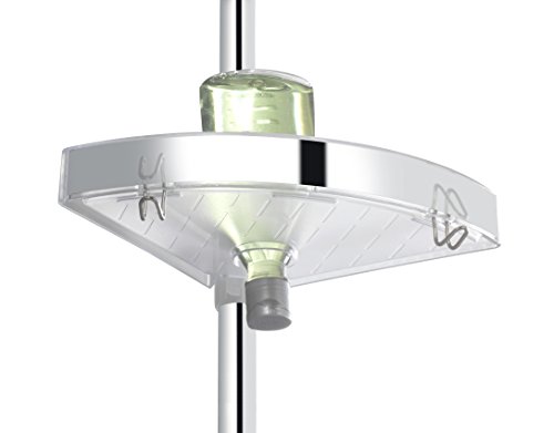 WENKO 22124100 Telescopic Shower Corner Element Premium, 10.8 x 27.6-102.4 x 7.9 inch, Shiny