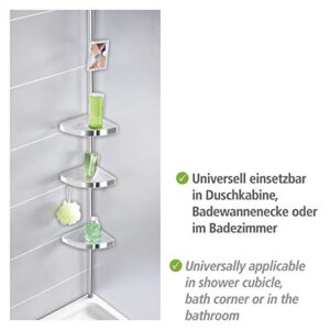 WENKO 22124100 Telescopic Shower Corner Element Premium, 10.8 x 27.6-102.4 x 7.9 inch, Shiny